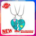 2Pcs Women Necklace Half Heart Splice Best Friends Alloy Friendship Pendant Matching Necklace Jewelry for Party. 