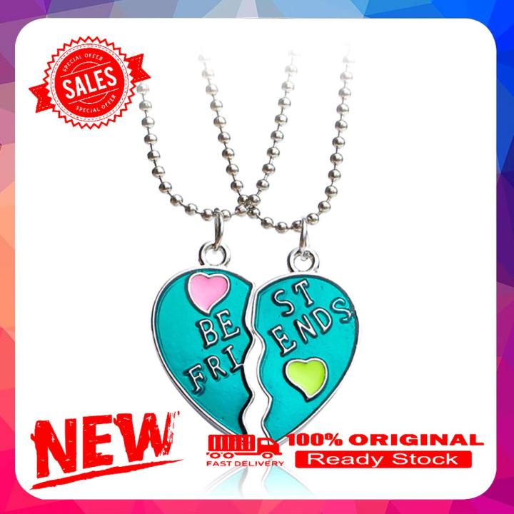 2Pcs Women Necklace Half Heart Splice Best Friends Alloy Friendship Pendant Matching Necklace Jewelry for Party