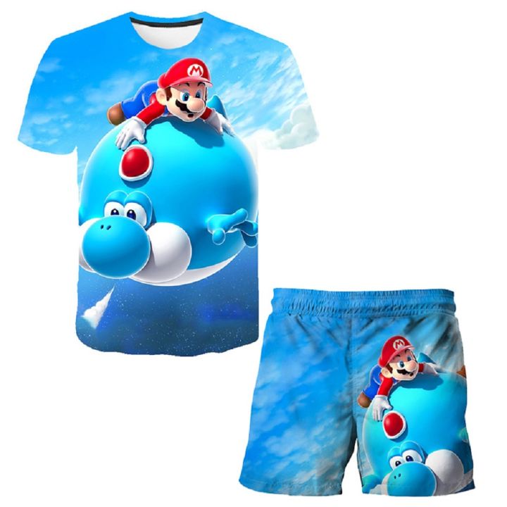 3d%20Super%20Mario%20Bros%20T-shirt%20Set%20Children's%20Sportswear%20Boys'%20Mesh%20Quick%20Drying%20Boys'%20T-shirt%20Shorts%20Set%20Summer%20Beach%20-%20Image%203