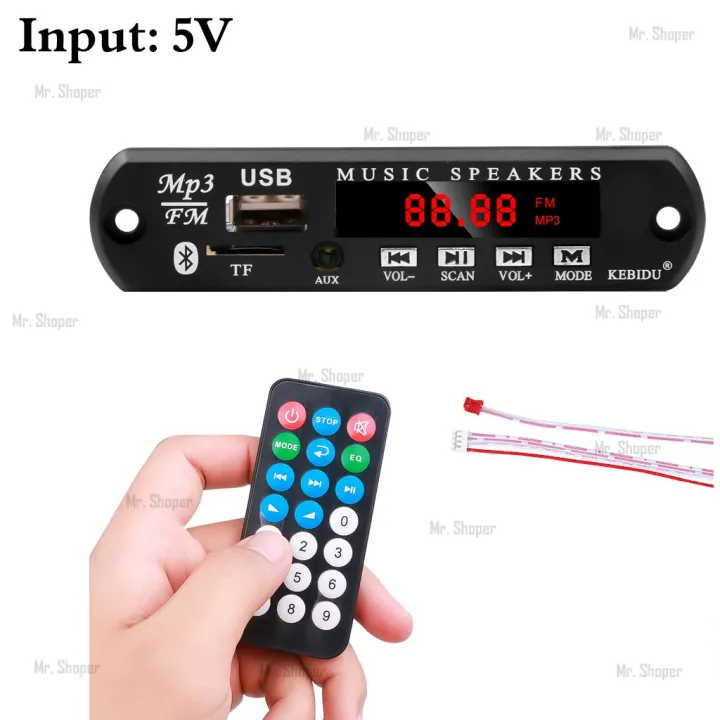 5V USB Bluetooth MP3 WMA FM AUX Decoder Board Audio Kit With Remote