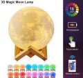 3D Moon Lamp, 16 Colors Moon Light with Stand, Touch & Remote Control Moonlight Lamp, Home Night Light with USB Rechargeable For Kids Lover Birthday Party Gifts. 