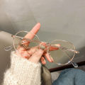 LibiLuxury Clear Glasses Women Polygonal Metal Frame Eye Glasses 0 Flat Mirror Girls Glasses Blue Light Glasses Fashion Eyeglasses очки. 