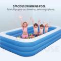 Intime large 3 rings inflatable rectangular kids portable swimming pool(262cm*175*60cm). 