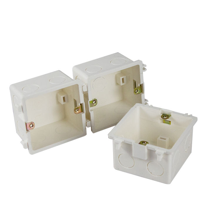 【TrendGlobe】Concealed installation 86 Cassette Universal White in Wall Mounting Box for Wall Switch Plastic Enclosure Socket Back Box