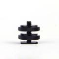1/4" inch Dual Nuts Tripod Mount Screw to Flash Camera Hot Shoe Adapter. 