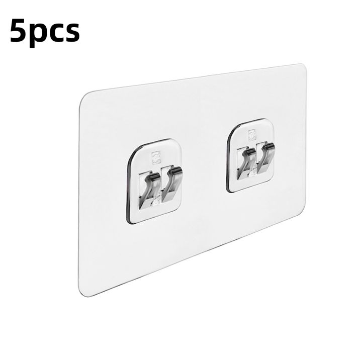 1/5/10/20pcs%20Transparent%20Self%20Adhesive%20Hooks%20Hanging%20Holder%20Shelf%20Hook%20for%20Kitchen%20Bathroom%20Wall%20Storage%20Rack%20Fixing%20Stickers%20Gadgets%20-%20Image%209