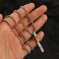 Simple Hip Hop Alloy Men Rectangle Boys Spiral Necklace Clavicle Chain Pendant Necklace Fashion Jewelry. 
