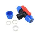 32/40/50mm Water Plastic Valve 1" 1.2" 1.5" 3-Way Quick Connector T-Type PVC PE Fast Connection 1pcs. 