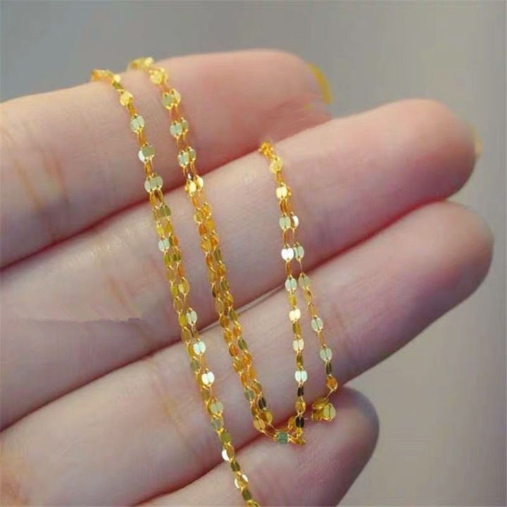 Philippines%20Ready%20Stock%20Pure%20Ang%2018k%20Saudi%20Gold%20Pawnable%20Necklace%20for%20Women%201.1mm%20Lip%20Fine%20Chain%20Genuine%20Gold%20Chain%20Jewelry%2018%20Inches%20-%20Image%203
