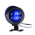 【21mm】 12/24V Car LED Voltmeter Temperature Gauge Meter & 10/12/14/16/17/21mm Sensor Universal Vehicles Digital Gauge. 
