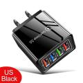 3.1A Eu US 4USB Ports AC Home Travel Wall Charger Power Adapters For IPhone 12 13 14 15 Pro Max Samsung Xiaomi Huawei Htc. 