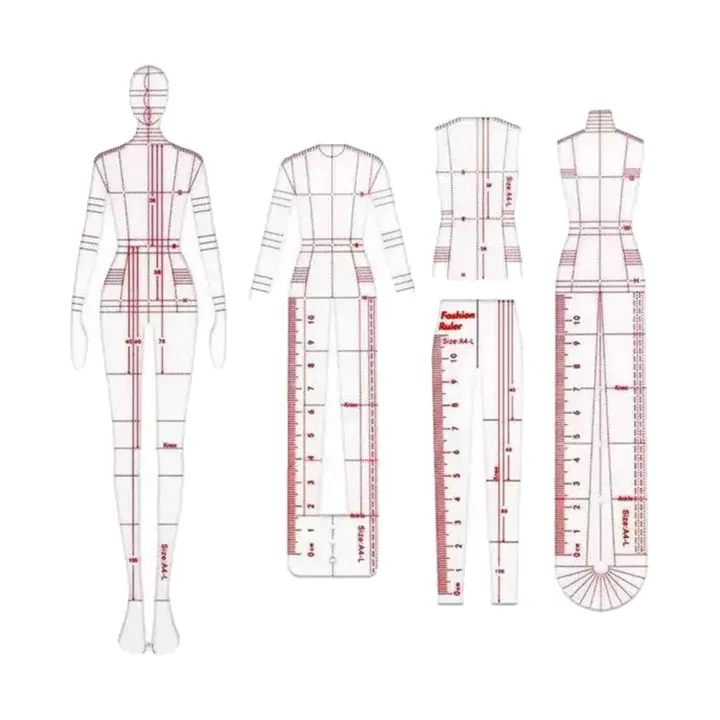 Measure Layout Draw 【linfang store】4 Pieces Measuring Ruler Illustration Design Ruler ...