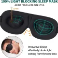 3D Sleep Mask 100% Blackout | Zero Eye Pressure Contoured Design | Adjustable Strap Side Sleeper | Travel Nap Night Shift Yoga | Carry Pouch Included | 21x9x3cm. 