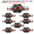 Sutuiying Profesional 20A 30A 40A 50A 60A 80A 100A 150A Circuit Breaker 12V 24V DC Car Truck Audio Resettable Fuse Circuit Breaker. 