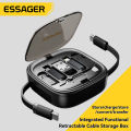 Essager 60w Charging Cable Storage Box Portable Charging Data Cable Multi-function Converters Lightning Micro Type c. 