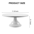 12 Inch Iron Round Cake Stand Plate Pedestal Dessert Holder-White. 