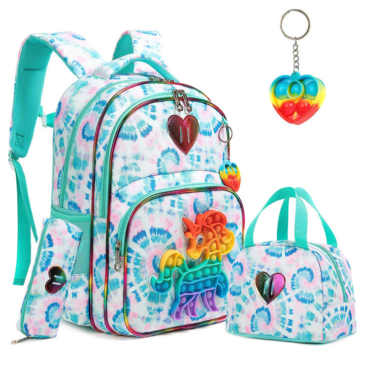 3pcs Kids Backpacks for Girls School Bag with Lunch Box Set Cute ...