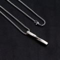 Personality Men Spiral Rectangle Necklace Minimalist Simple Ins Men's Pendant Jewelry. 