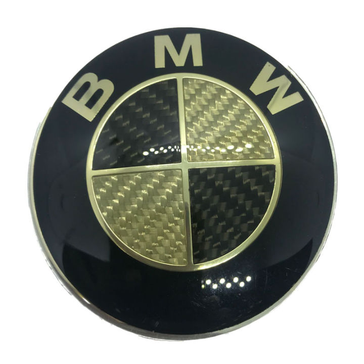 BMW Carbon Fibre Black Rear Boot Lid Badge Emblem 76mm