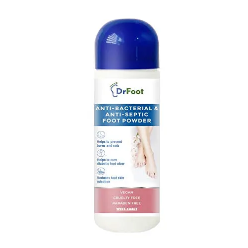 Dr Foot Antibacterial & Antiseptic Foot Powder for Helps to Prevent Burns and Cuts|Reduces Foot Skin Infection – 100gm (FROM INDIA)SAB