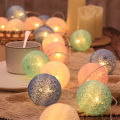 2.2M 20Leds Cotton Ball String Lights Garland Ball Fairy Light String For Holiday Wedding Party Decoration Home Lamp 1Pcs. 