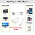 Lightning to HDMI Digital AV Adapter 1080P HD Video Sync Screen Connector Cable with Charging Port For 14 13 12. 