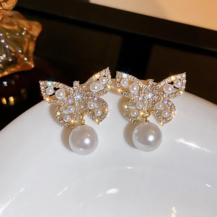 Korean%20Ladies%20Pearl%20Butterfly%20%20Earrings%20Exquisite%20Women's%20Earrings%20Small%20Elegant%20Fashionable%20Female%20Earrings%20for%20Girls%20-%20Image%202