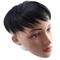 Handsome Invisible High quality Hair-Loss Nightclub Bar Wig For Young Men Balding High Hair Line Fluffy Straight Bangs Synthetic Hairpiece Male Natural Toupee Black Short Wig. 