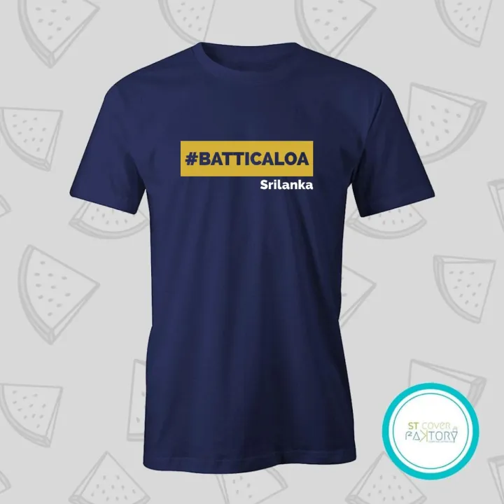 Batticaloa blue Tshirt  unisex  men  women   tees  designer tees  crew neck  silver white  red  blue  black