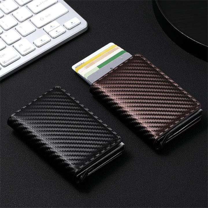 Card%20Box%20Rfid%20Men'S%20Anti-Theft%20Card%20Holder%20Automatic%20Degaussing%20Pop-Up%20Pu%20Leather%20Large%20Capacity%20Aluminum%20Alloy%20Card%20Holder%20Mini%20Wallet%20-%20Image%204