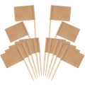 200 Pack Blank Toothpick Flags Kraft Paper Flag Picks Cheese Markers for Cupcake, Food, Fruit, Party Decorations. 