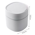 Mini Trash Can Desktop Waste Bin with -Open Lid Small Table Top Bin Graceful Round Corner Paper Bin for Home B. 