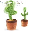 Dancing Cactus Talking Toy,Wriggle Singing Mimicking Cactus,Repeat What You Say,Sing,Dance,Recording,LED. 
