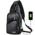 Chest and Crossbody Bags Men's , Women USB Chest Shoulder Travel Bag. 