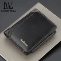 LouisWill Men Short Zipper Buckle Wallets PU Leather Fashion Wallets Business Mini Wallets Men Bags Retro Hand Bags Tri-fold Card Holders Coin Purse Clutches for Men. 