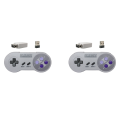 (GGBR) 2X Game Controller Wireless 2.4G Gamepad Joypad Joystick Compatible for SNES Mini PC NS Switch 2 Color Buttons. 