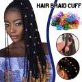 100pcs Mixed Beads Adjustable Hair Braids Dreadlock Beads Adjustable Hair Braid Rings Cuff Clips Tubes DIY Hair Accessories. 