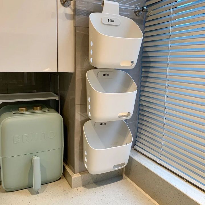 Storage Small Hanging Basket Wall-Mounted Home Bathroom Bathroom Storage Rack Kitchen Ginger and Garlic Sundries Storage Basket