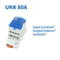 Ukk80a Junction Box 1-Input 6-Output Wire Electrical Connector Din Terminal Block Power Distribution Box Ukk 80a. 