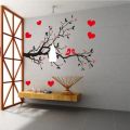 Red Heart Birds Tree Branch Wall decoration stickers room wallpaper bedroom nursery kids room Home decoration Wall Stickers. 