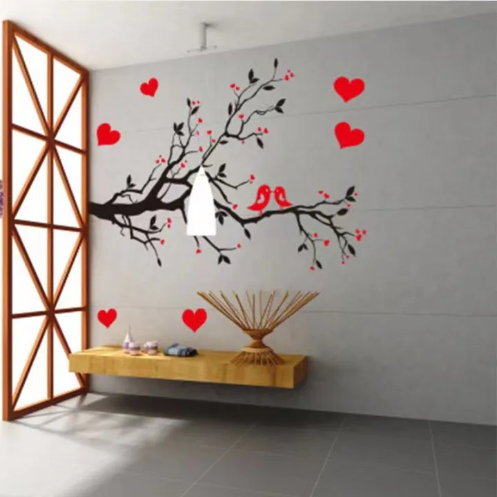 Red%20Heart%20Birds%20Tree%20Branch%20Wall%20decoration%20stickers%20room%20wallpaper%20bedroom%20nursery%20kids%20room%20Home%20decoration%20Wall%20Stickers%20-%20Image%208