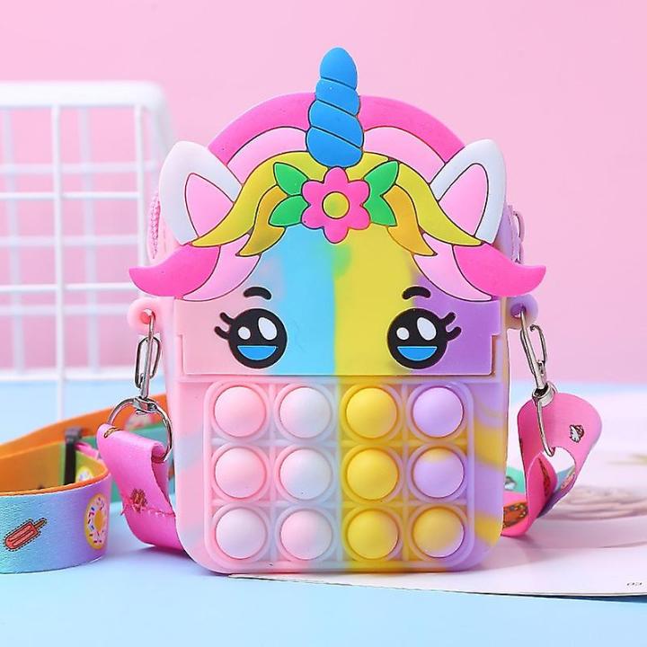Pop Purse Silicone, Sensory Push Pop Bubble Bag Crossbody Bag Antistress Toys Reliver Autism Handbag Coin Pouch for Kids