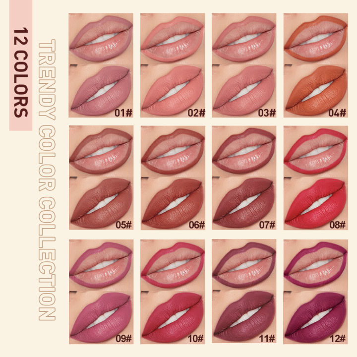 QIBEST%202pcs%20Lipstick%20Lipliner%20Pen%20Set%20Matte%20Nude%20Lip%20Liner%20Pencil%20Waterproof%20Long%20Lasting%20Lipstick%20Pen%20Contour%20Makeup%20For%20Women%20-%20Image%202