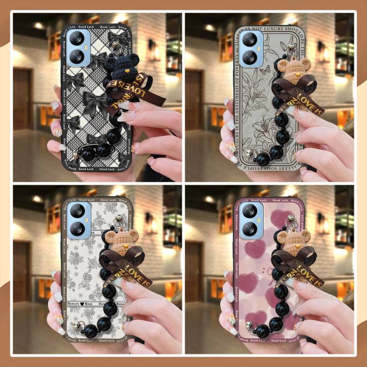 Waterproof protective case Phone Case For Blackview A52 Black pearl pendant Anti-knock Bear bracelet phone case cute