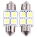 DC 12V 30mm 4 5050 SMD Car Interior Dome Festoon LED Light White 2 Pcs. 