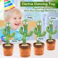 Kids Dancing Talking Cactus Toys for Baby Boys and Girls, Talking Sunny Cactus Toy Electronic Plush Toy Singing, Record & Repeating What You Say With English Songs and LED Lighting for Home Decor. 