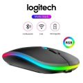 Logitech M150 3-in-1 RGB Wireless Mouse – Bluetooth + 2.4GHz + USB – Rechargeable RGB Silent Mouse for Laptop/PC. 