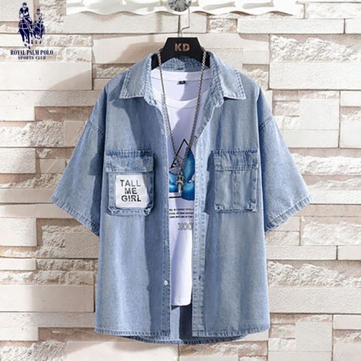 Men's%20Summer%20Short%20Sleeve%20Denim%20Shirt%20Thin%20Half-Sleeved%20Jeans%20Suit%20with%20Handsome%20Casual%20Suit%20Shirt%20-%20Image%205
