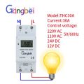 Weekly 7 Days Programmable Digital TIME SWITCH Relay Timer Control AC 220V 230V 110V 24V 12V 16A 30A Din Rail Mount. 