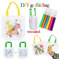 1/5pcs DIY Graffiti Bag with Markers Handmade Painting Non-Woven Bag for Children Arts Crafts Color Filling Drawing Toys Gifts. 